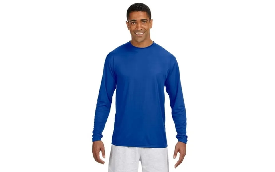 A4 N3165 Long Sleeve Cooling Performance Crew Shirt Royal 3xl Pack Of 10 Mens T-shirts