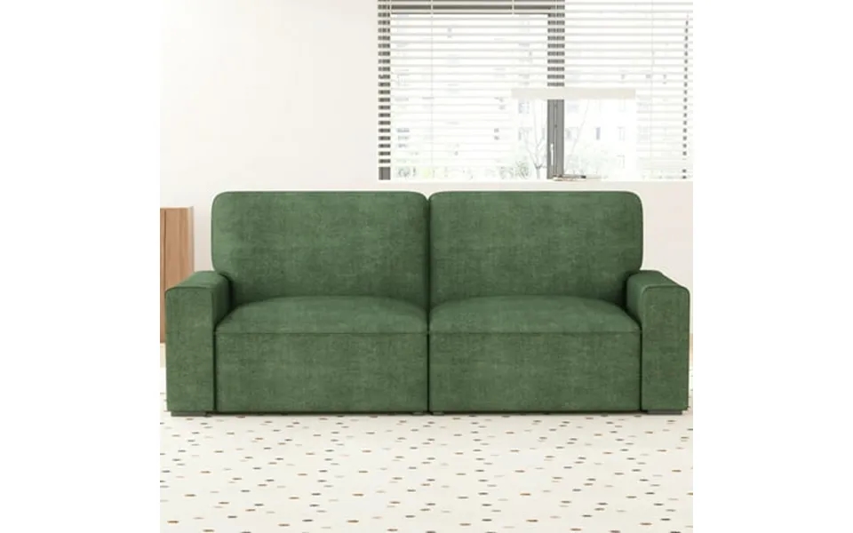 Aaqz 87 Comfy Sofa Couch For Living Room Modern Deep Seat Couch With Wide Armrest Removable Cover Chenille Fabric Couche