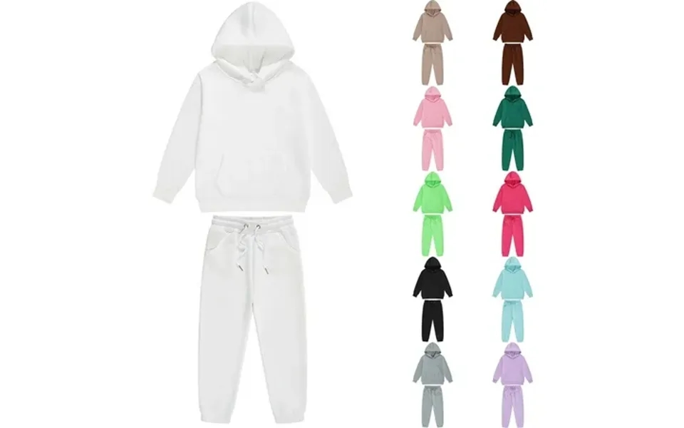 Abtuhar Girls Outfits Toddler Outfits Winter Boys And Girls Solid Color Long Sleeved Hoodie Joggers Outfits Set Green 8-