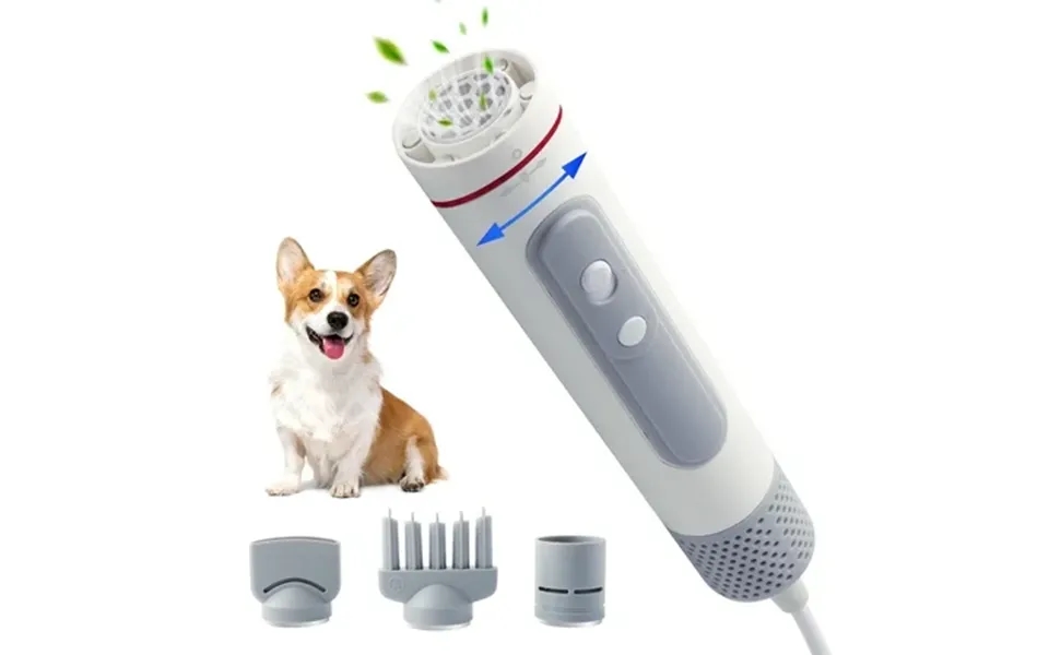 Abxmas Dog Hair Dryer Portable Handheld Pet Hair Dryer With 3 Temperature Adjustment Rotatable Wind Head And 3 Nozzles H