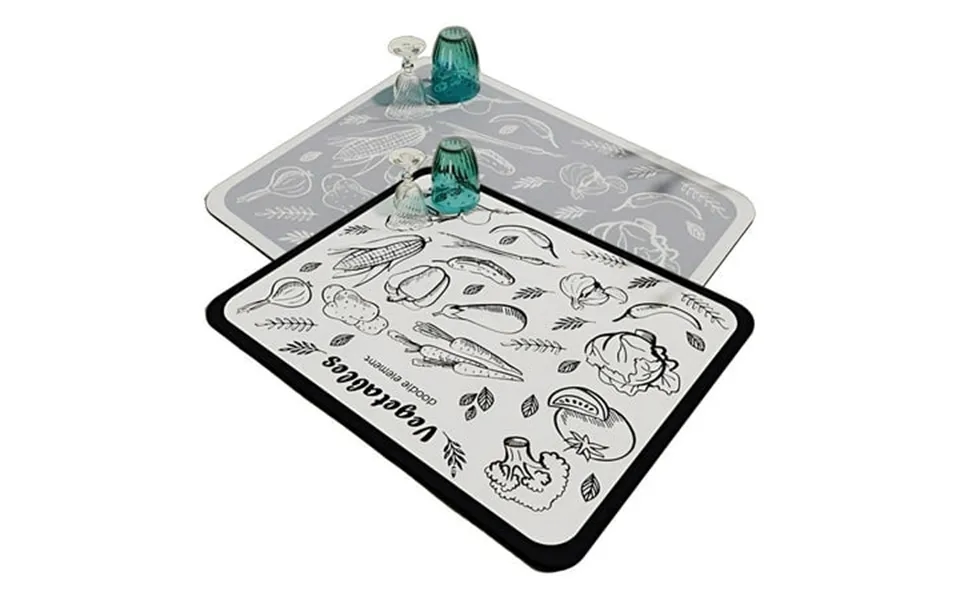 Acdanc 2pcs Dish Drying Mat Bar Counter Coaster Drying Matt Kitchen Counter Surface Draining Mat Coffee Bar Mat 40x50cm