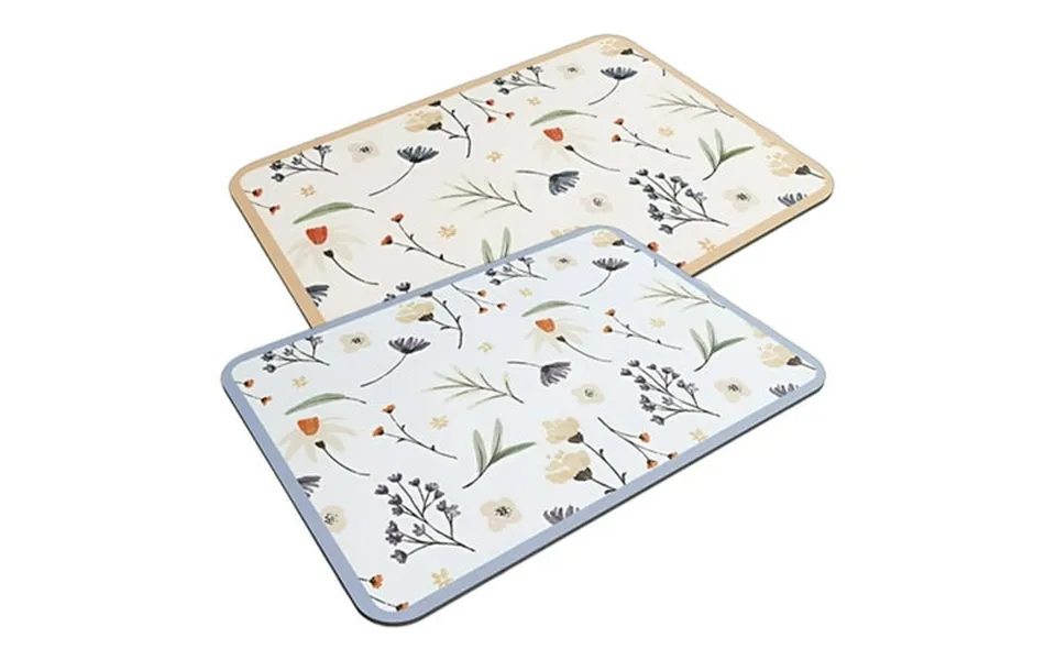 Acdanc 2pcs Dish Drying Mat Exquisite Design Drying Matt Kitchen Counter Breathable Design Coffee Bar Mat 50x60cm