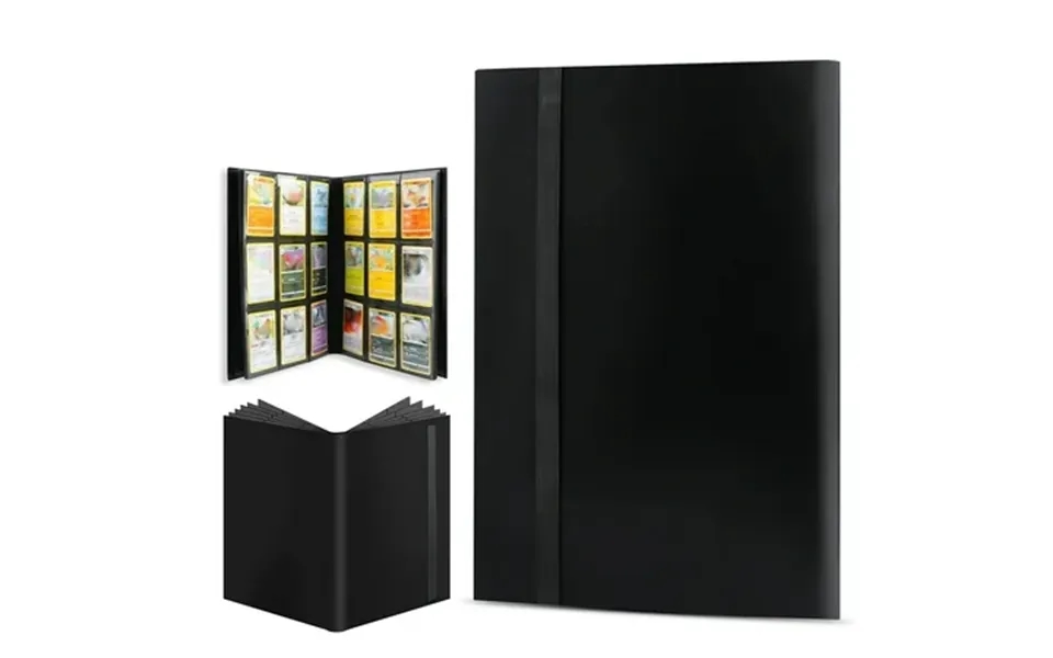 Aceur Trading Card Binder With 360 Side Loading Pockets 9 Pockets Black Card Album Holder High Qulity Card Folder For Tg