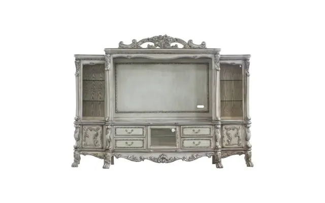 Acme Dresden Wooden Entertainment Center With Bridge In Vintage Bone White product image