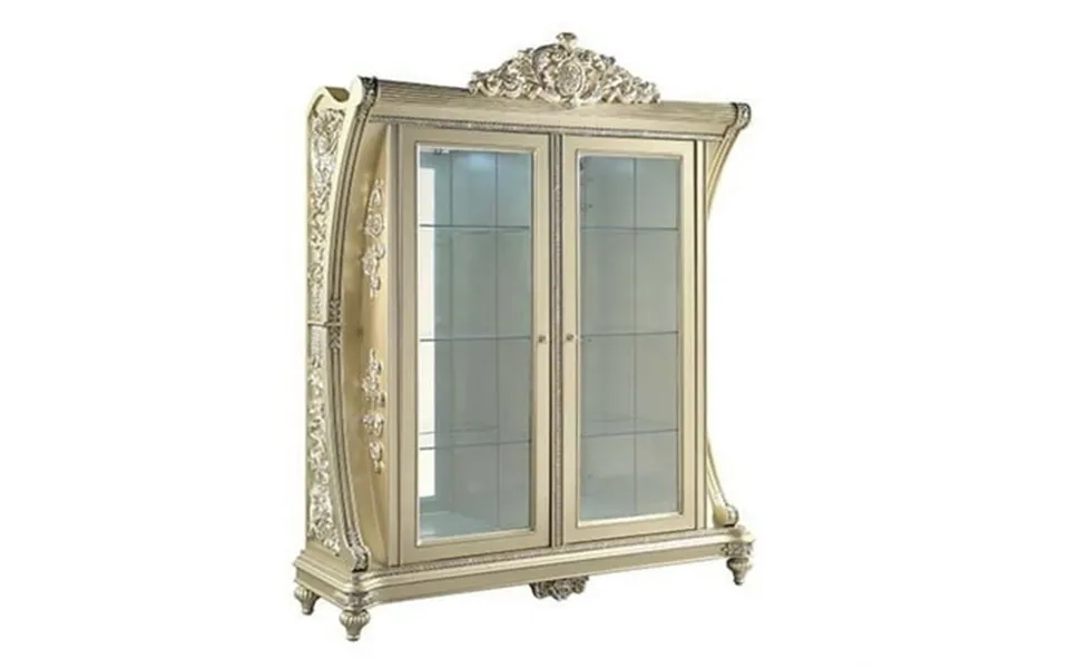 Acme Furniture Vatican Curio In Champagne Silver Finish