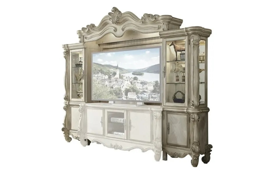 Acme Versailles Entertainment Center Bone White 1set 4ctn