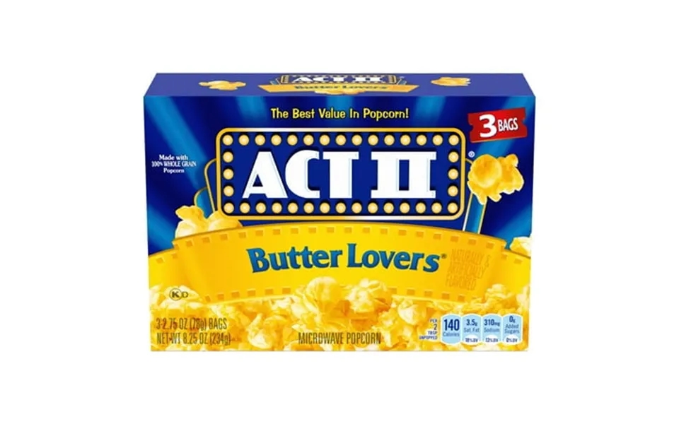 Act Ii Butter Lovers Microwave Popcorn 3-count 2.75-oz. Bags