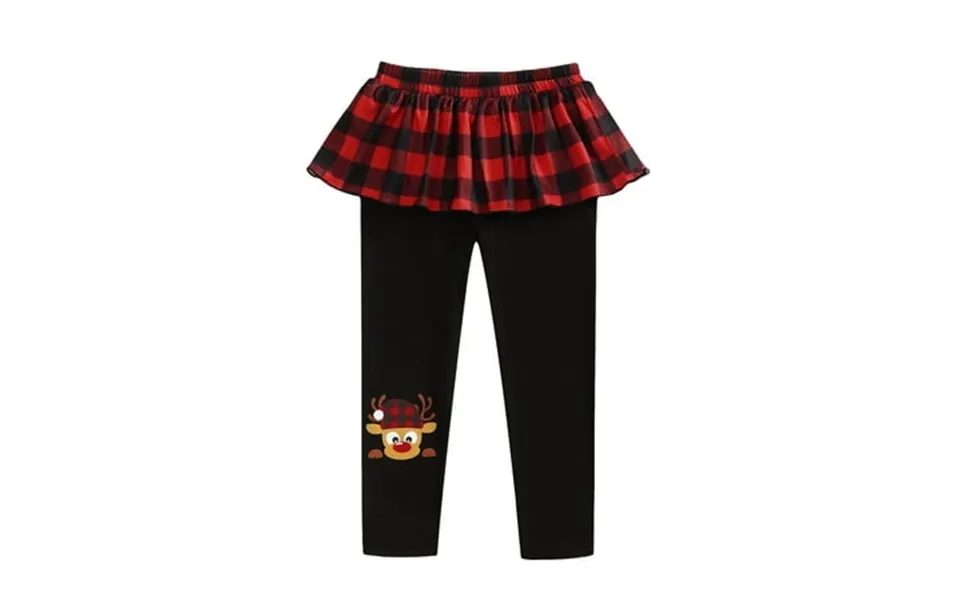 Actgleam Toddler Girls Leggings With Footless Cotton Ruffle Casual Pants Christmas Plaid 4-5years