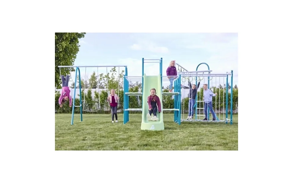 Activplay Modular Middle Kit 3 Jungle Gym Swing Slide Jungle Line Hanging Bridge Rust Resistant No Pinch Joints Adjustab