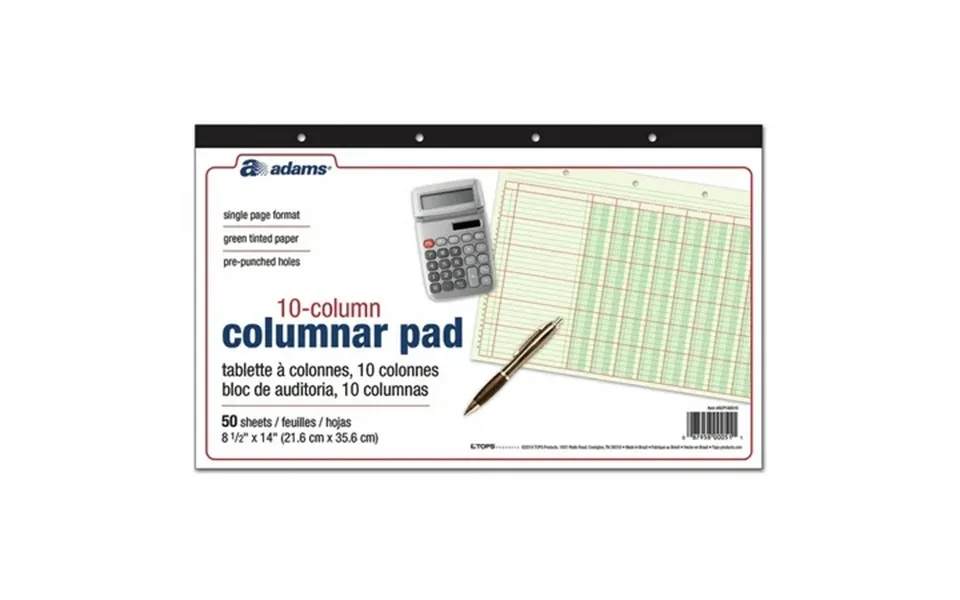 Adams Bloc De Analisis 14 X 8 1 2 50 Paginas 50 Hojas 10 Columnas Verde