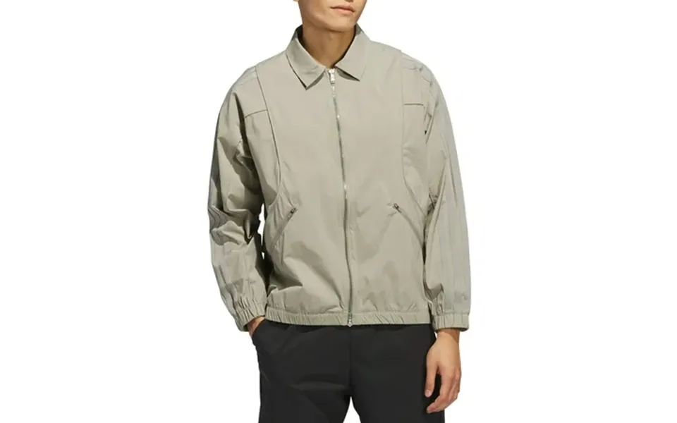 Adidas Men’s Beyond Full-zip Golf Long-sleeve Jacket Medium Putty Beige -