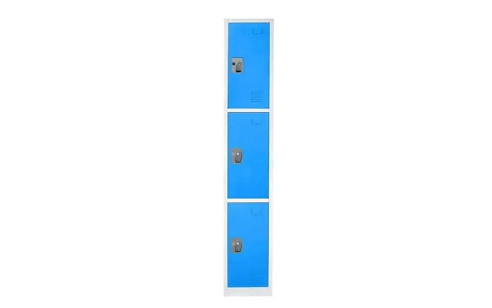 Adiroffice 72 Steel Large Metal Storage Locker For School & Office W 3 Doors Blue
