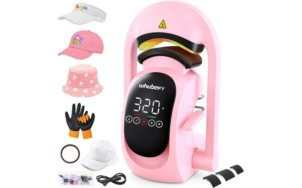 Adnoom Auto Hat Heat Press Machine 3-in-1 Cap Press With 3pcs Interchangeable Platen Heat Transfer Printing For Caps Hat