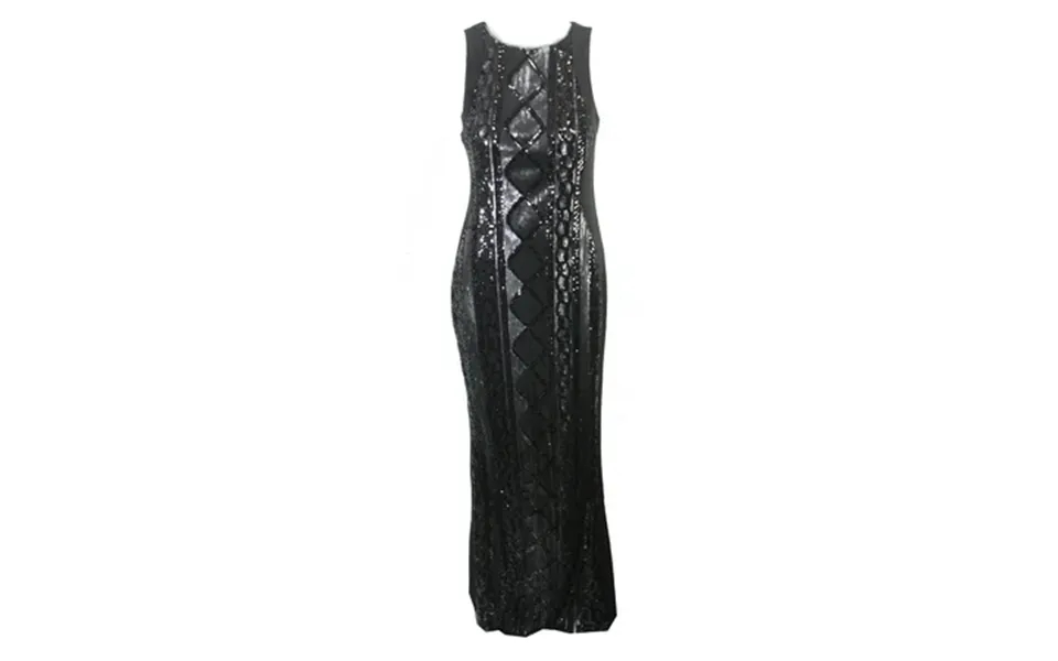 Adrianna Papell Womens Black Geometric Sequined Gown 4