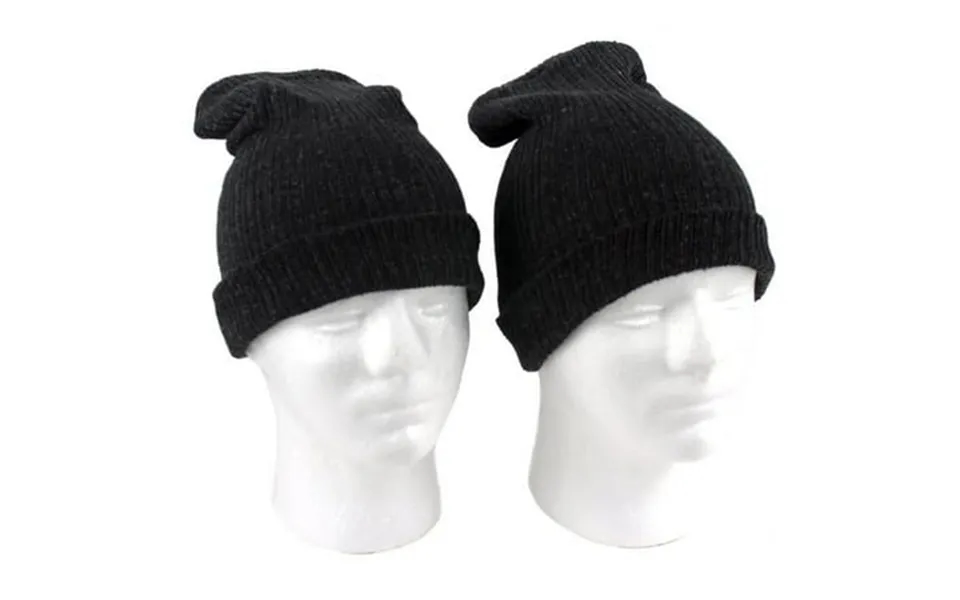 Adult Black Merino Wool Blend Winter Hats One Size Fits Most - Case Of 60