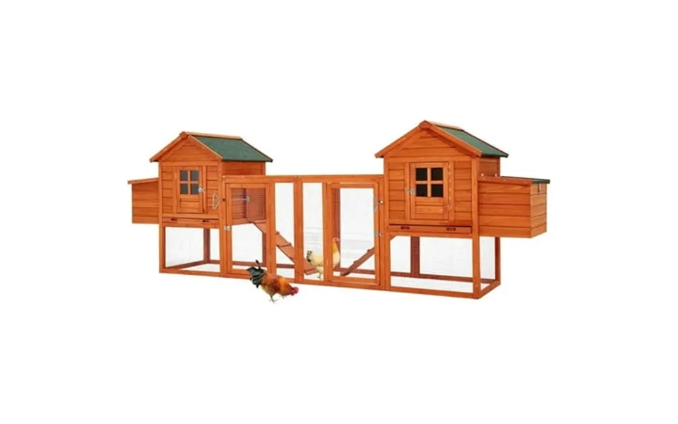 Aecojoy 123 Large Wooden Chicken Coop Clearance With Nesting Boxes For 6-8 Chickens In Natural Wood