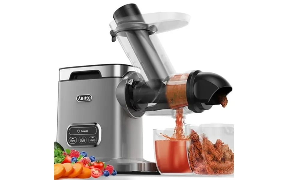 Aeitto 3.6 Inch Wide Chute Masticating Juicer Machine High Juice Yield Easy To Clean For Vegetables And Fruits