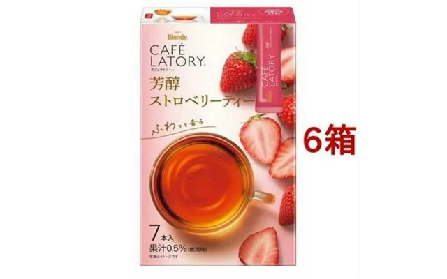 Agf Blendy Caffe Latory Mellow Strawberry Tea 7 Stick X 6 Bags Made In Japan - Tokyo Sakura Mall product image