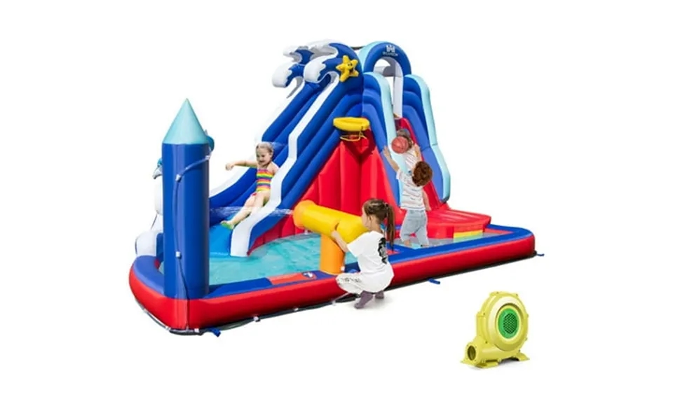 Aimee Lii 6-in-1 Inflatable Water Park With 735w Blower Bounce House Water Slide