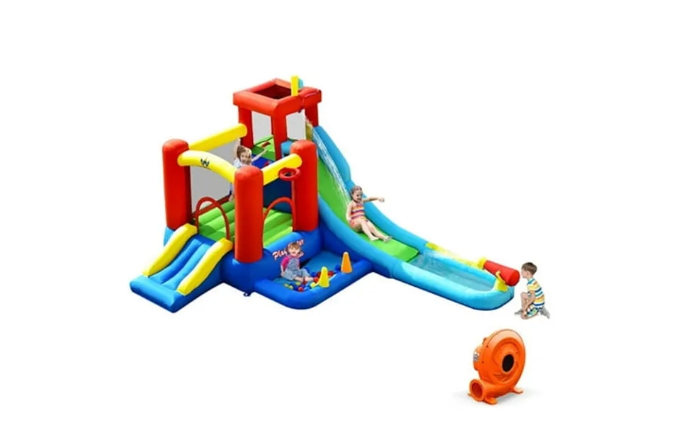 Aimee Lii 9-in-1 Inflatable Kids Water Slide Bounce House With 860w Blower Playhouse For Kids Outdoor