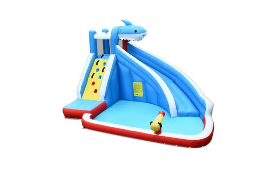 Aimee Lii Inflatable Shark Bounce House With Water Slide And Climbing Wall Without Blower Bounce House Water Slide For K
