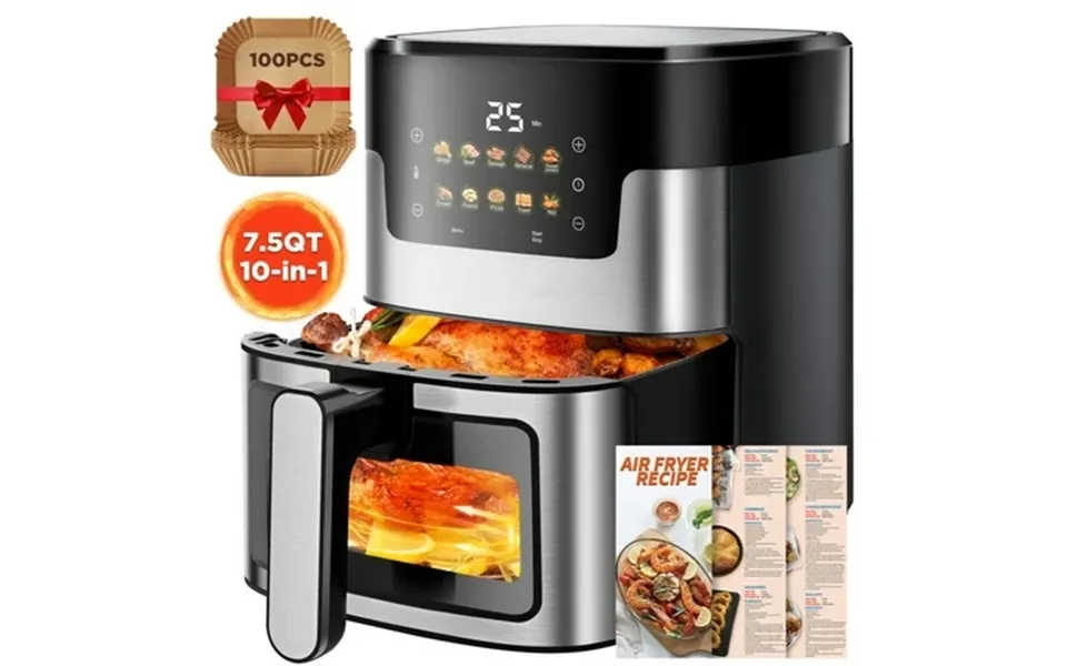 Air Fryer 7.5qt 10 Preset Programs Air Fryer Oven 10-in-1 Digital Led Touch Screen 95% Less Oil Dishwasher-safe 1400w Fa