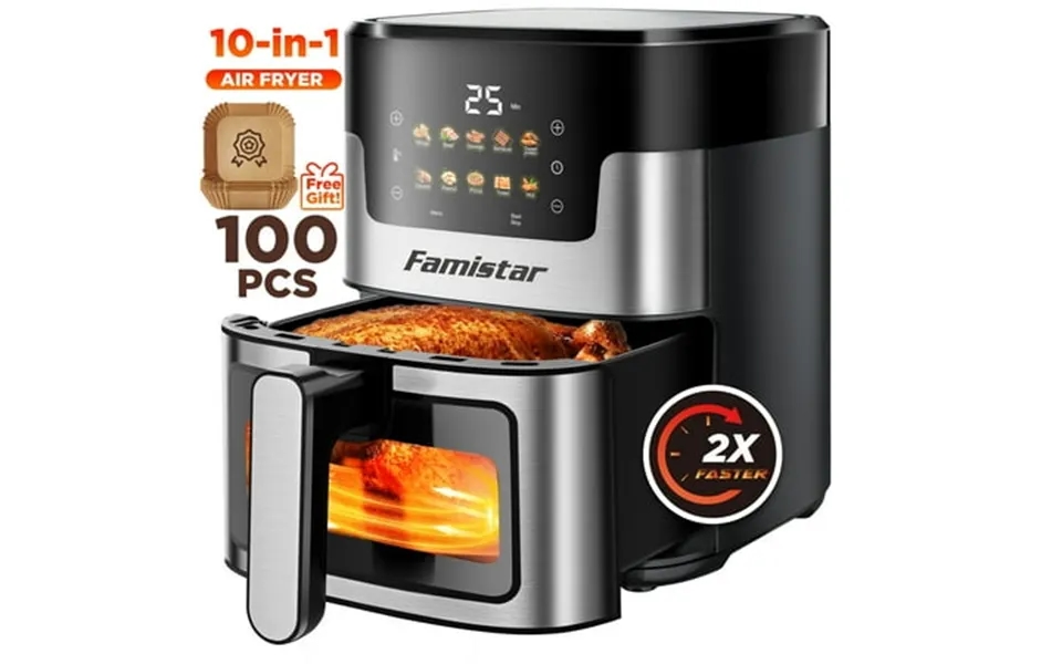 Air Fryer 7.5qt Air Fryer Oven Oilless Cooker 10-in-1 Hot Air Fryers With Digital Led Touch Screen 10 Preset Cookings Di