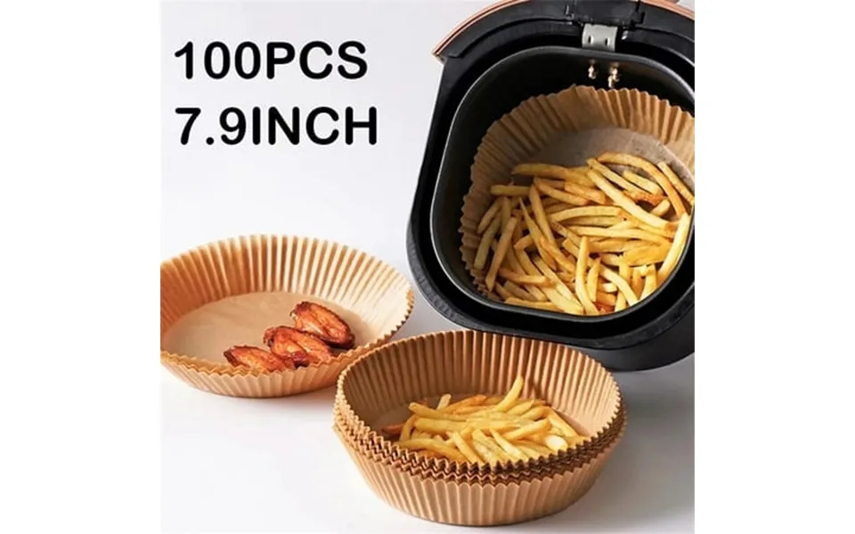 Air Fryer Parchment Paper Liners - 100pcs 7.9 Inch Haomacro Disposable Cooking Non-stick Liner