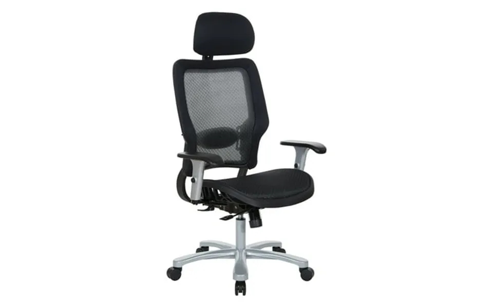 Air Grid Big & Tall Ergonomic Chair With Adjustable Headrest In Black Fabric