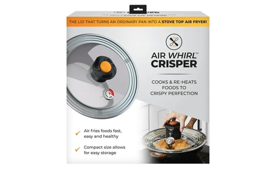 Air Whirl Crisper New Air Fryer Lid For Pots & Pan Capacity Fits 10 To 12 Inch Silver