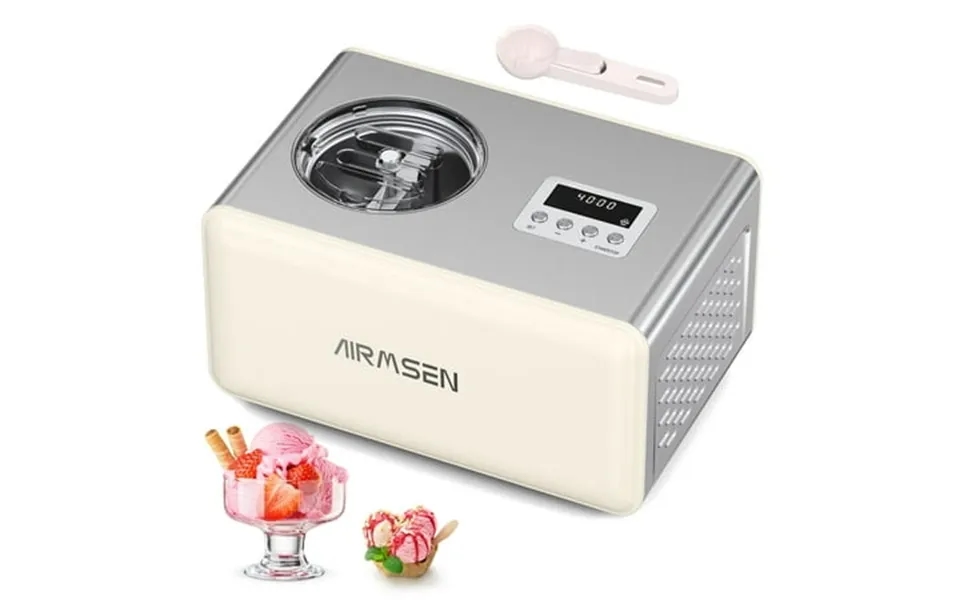 Airmsen 2.1 Qt Ice Cream Maker No Pre-freezing Electric Ice Cream Machine With Compressor And Lcd Timer For Gelato Froze