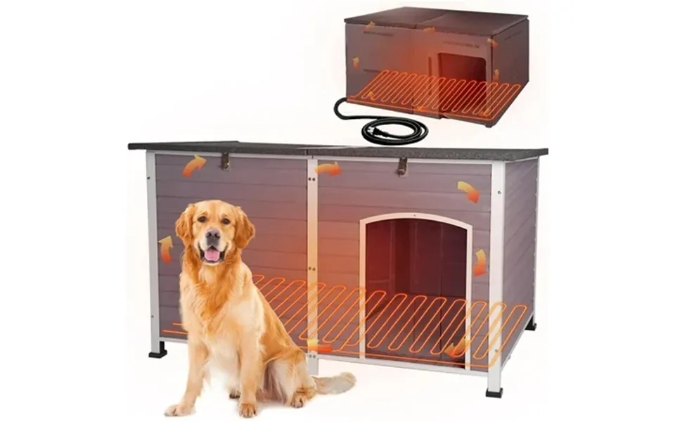 Aivituvin Heated Dog House With Electric Heating Pad Extra Large 59