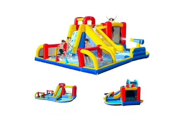 Akaber Inflatable Water Slide For Kids Summer 8-in-1 Giant Water Park With Bounce House Basketball Hoop Soccer Zone Clim product image