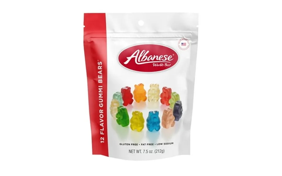Albanese World’s Best 12 Flavor Gummi Bears 7.5oz Regular Size Halloween Candy Pack Of 2