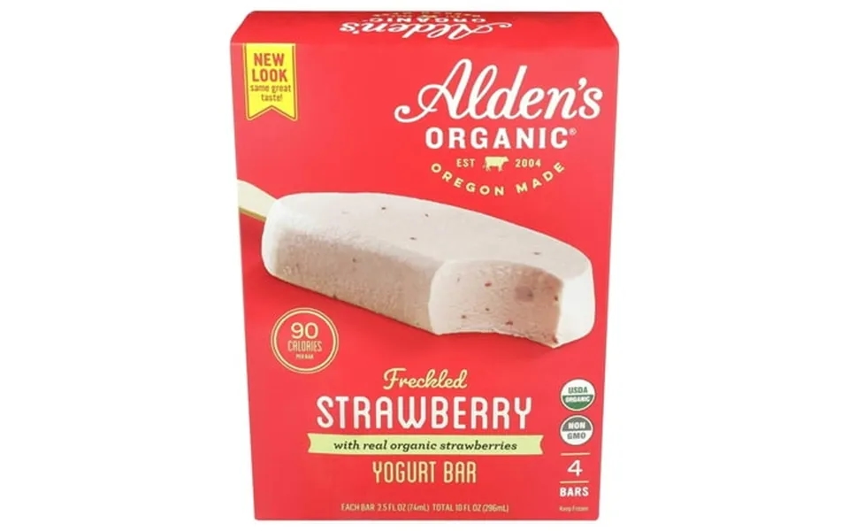 Aldens Organic Strawberry Yogurt Bar 2.5 Fluid Ounce - 4 Count Per Pack