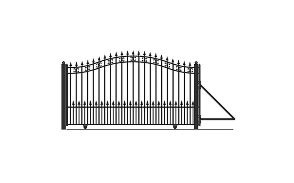 Aleko Steel St. Louis Style 16 Ft Single Slide Yard Driveway Garden Gate Black