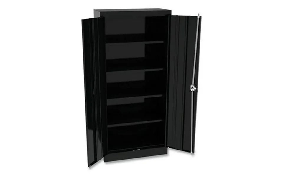 Alera Space Saver Storage Cabinet Four Fixed Shelves 30w X 15d X 66h Black