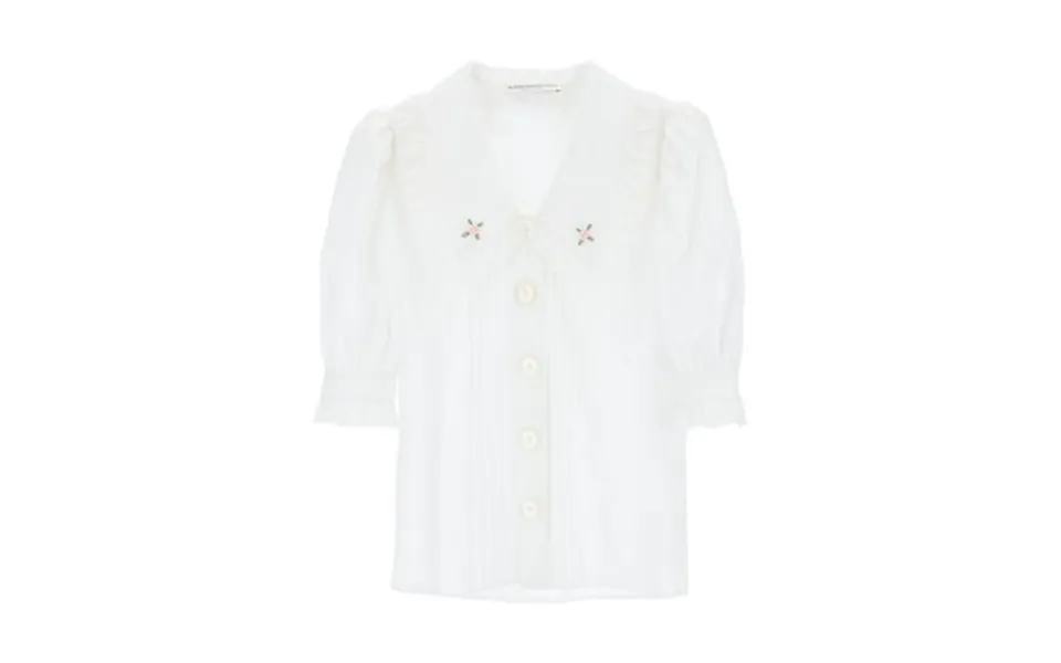 Alessandra Rich Short-sleeved Shirt With Embroidered Collar Women