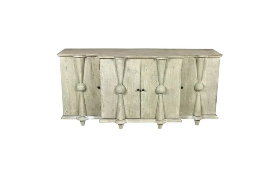 Aliso Talia 4-door Sideboard In Reclaimed Pine Wood In White Wash