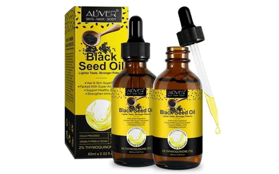 Aliver Organic Black Seed Oil 2oz 100% Virgin Cold Pressed Omega-3 Super Antioxidant For Immune Support Joints Digestion