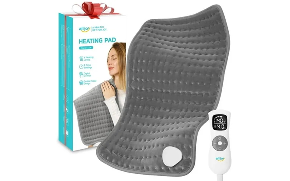 Alljoy Electric Heating Pads 24 X 12 Large Heat Pad With 6 Heat Levels & 8 Timers Auto Shut Off For Neck Back Shoulder G