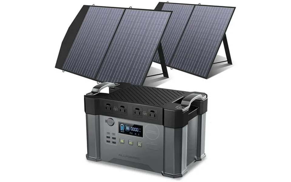 Allpowers S2000 Solar Generator Kit Include 2000w 1500wh Portable Power Station With 2 Pack Sp027 100w Foldable Solar Pa