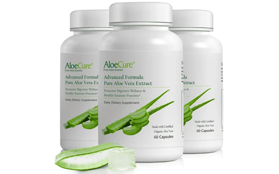 Aloecure Organic Aloe Vera Capsules 160 000mg Inner Aloe Leaf Equivalent Per Serving Support Gut Health & Digestive Comf