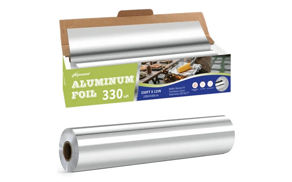 Alpacasso Aluminum Foil Aluminum Foils Roll With Serrated Cutter 12inx300sq