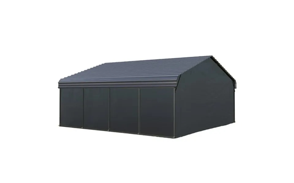 Alpha Joy 20 X 20 Heavy Duty Galvanized Steel Carport With Side Walls Multi-purpose Shelter