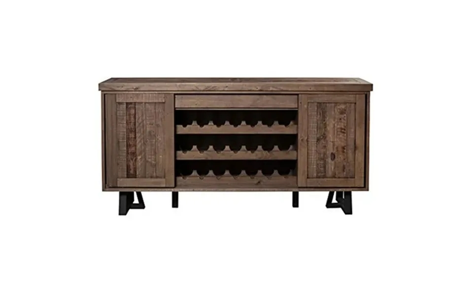 Alpine Furniture Prairie Wood Dining Sideboard With Wine Holder In Natural-black