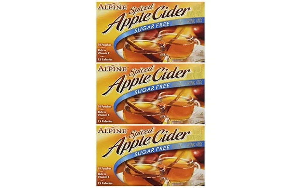 Alpine Spiced Cider Sugar Free Apple Flavored Drink Mix 1.4oz Box Pack Of 3