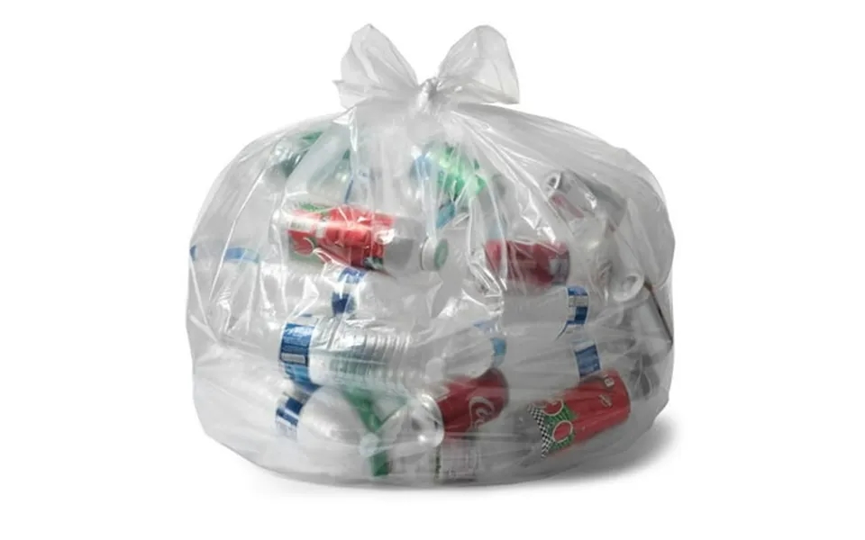 Aluf Plastics 12-16 Gallon 1 Mil Thick Clear Heavy Duty Trash Bags - 24 X 31