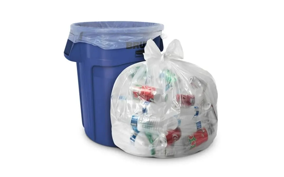 Aluf Plastics 55-60 Gallon 2 Mil Eq Clear Heavy Duty Garbage Bags - 38 X 58