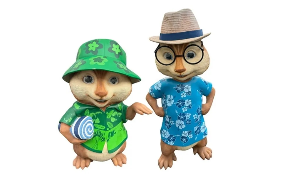Alvin And The Chipmunks Set Of 3 Life Size Statues Hawaiian Version